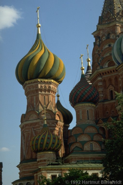At daylight, a detail of Basil's Cathedral
