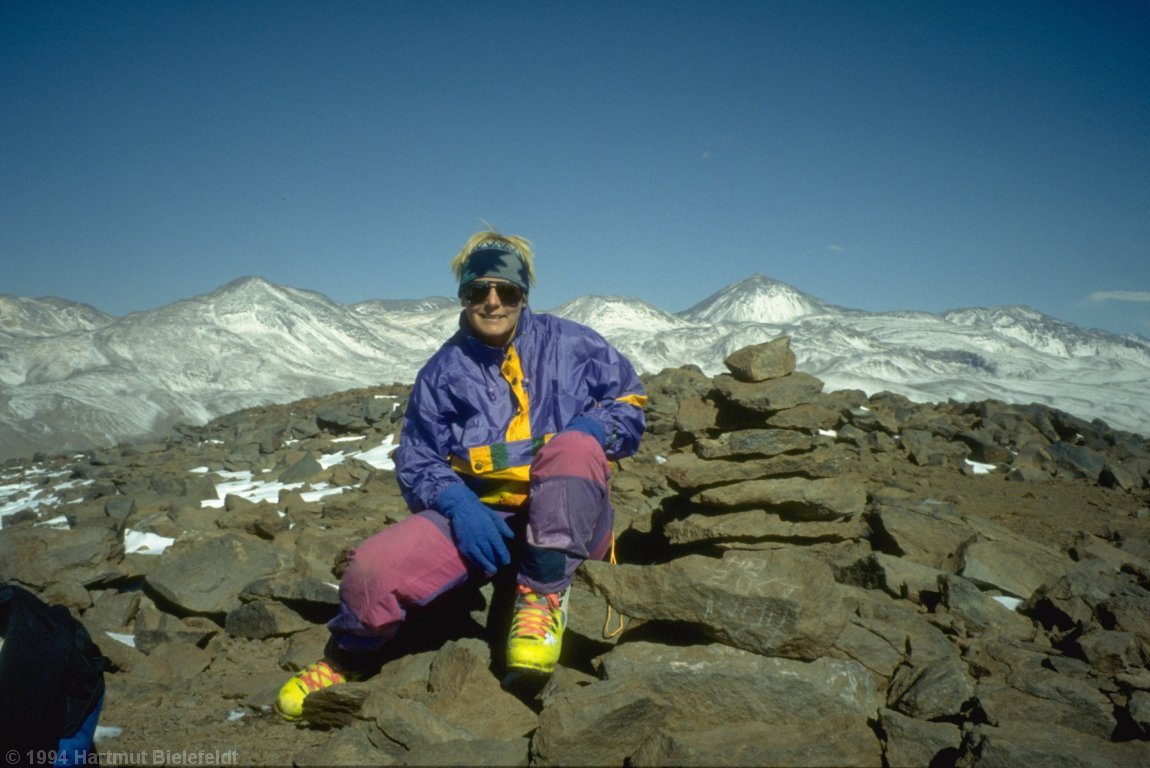 our first summit here: Cerro Jorquencal, 4971 m.