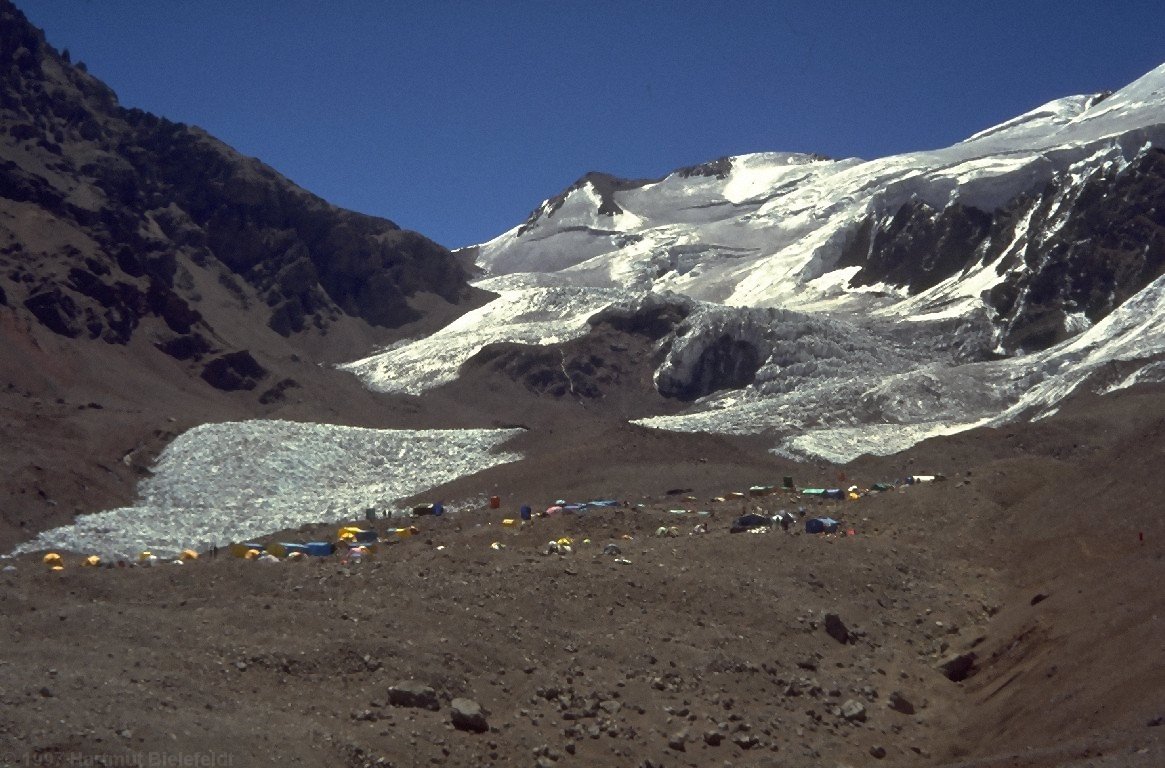 Das Basislager Plaza de Mulas (4300 m)
