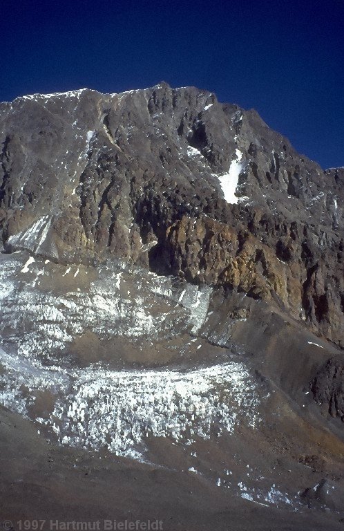 Der Cerro Vallecitos besteht aus sehr brüchigem Gestein, ist von hinten aber ganz einfach zu besteigen.