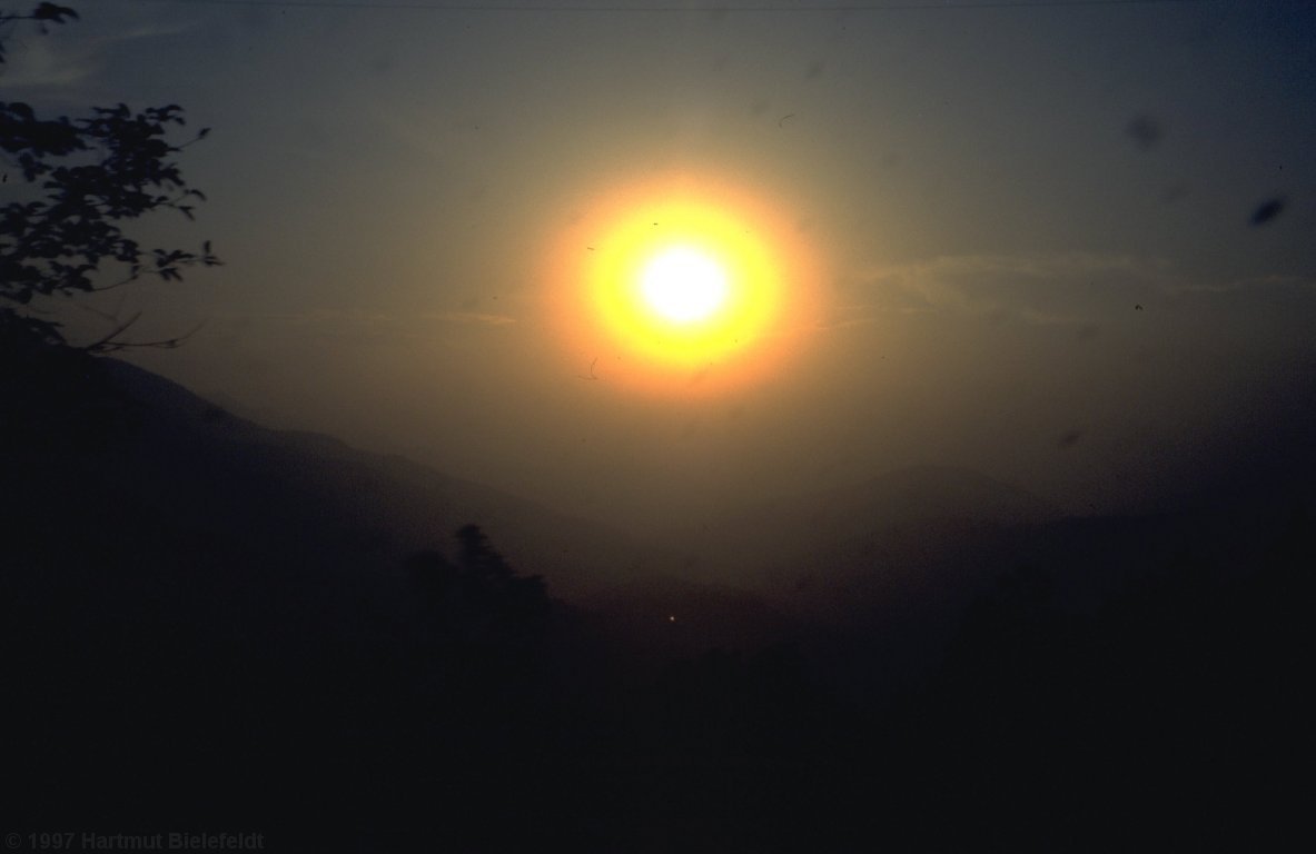 sunset at the border of Kathmandu valley
