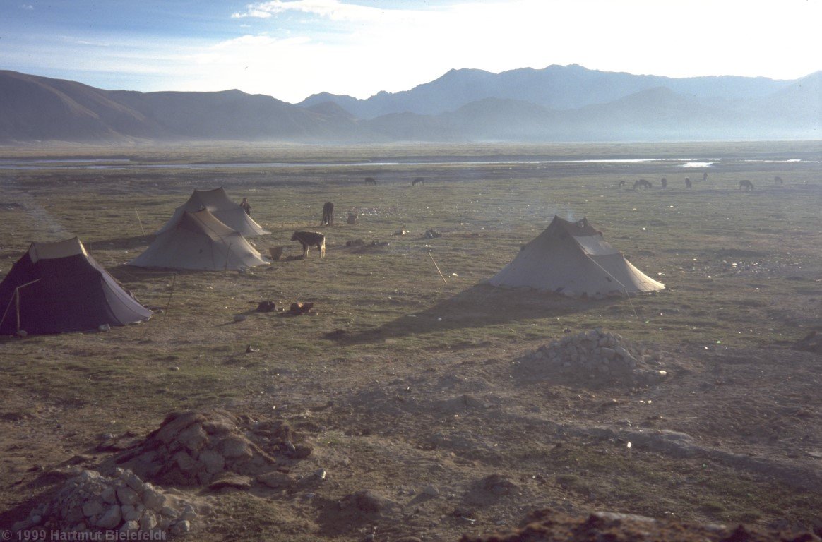 nomad tents near Tingri