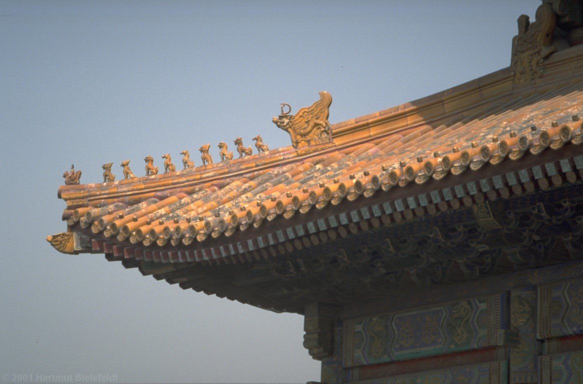 Dragons on the roof keep away evil spirits.