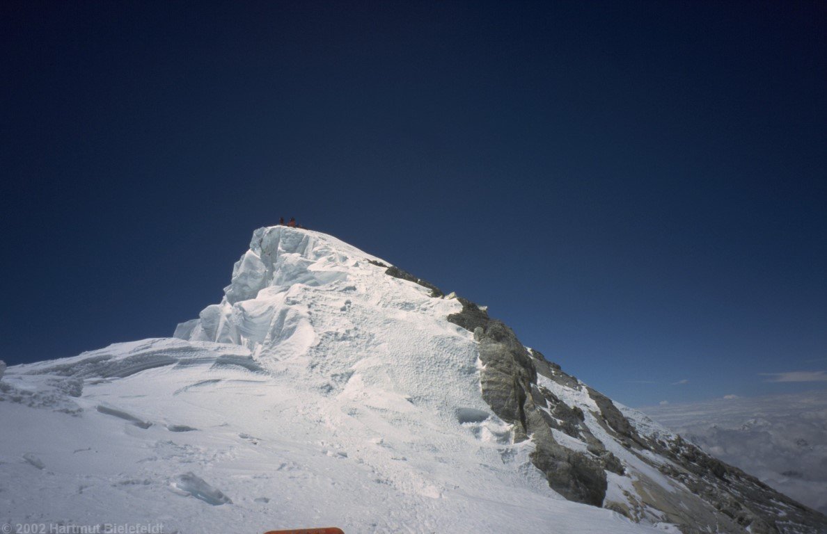 Die letzten zwanzig Höhenmeter zum Gipfel der Welt