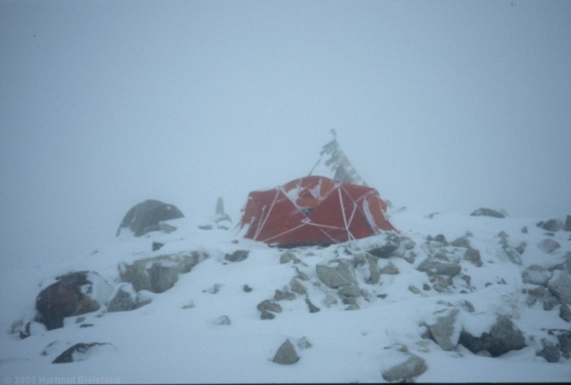 Bad weather in base camp