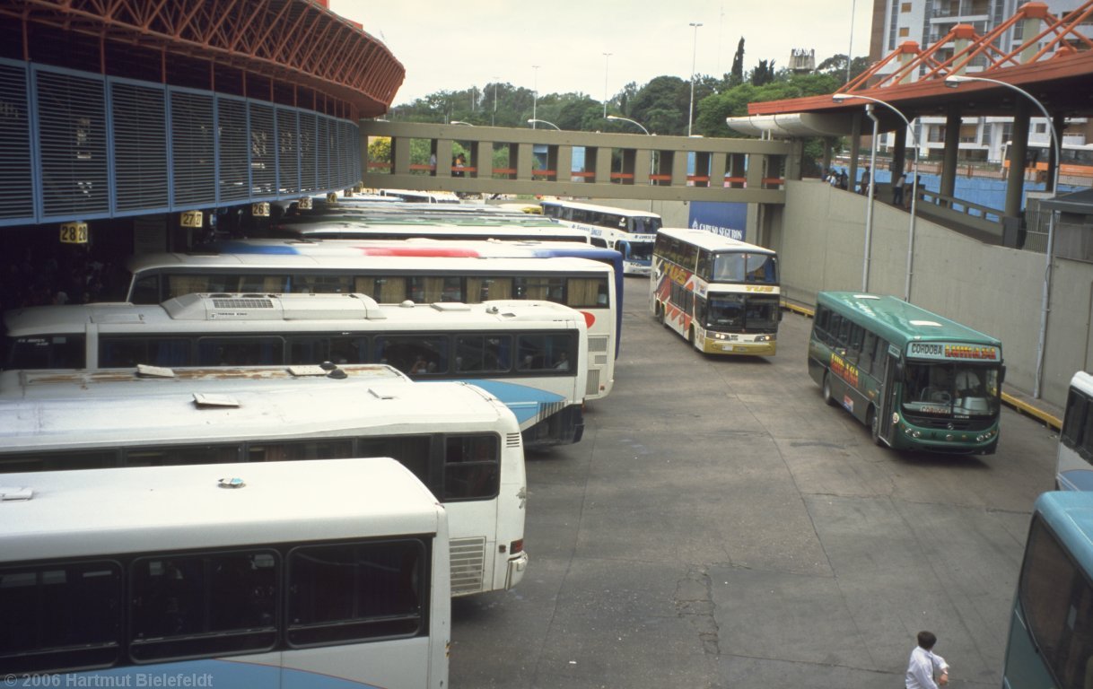 Several buses leave the terminal every minute