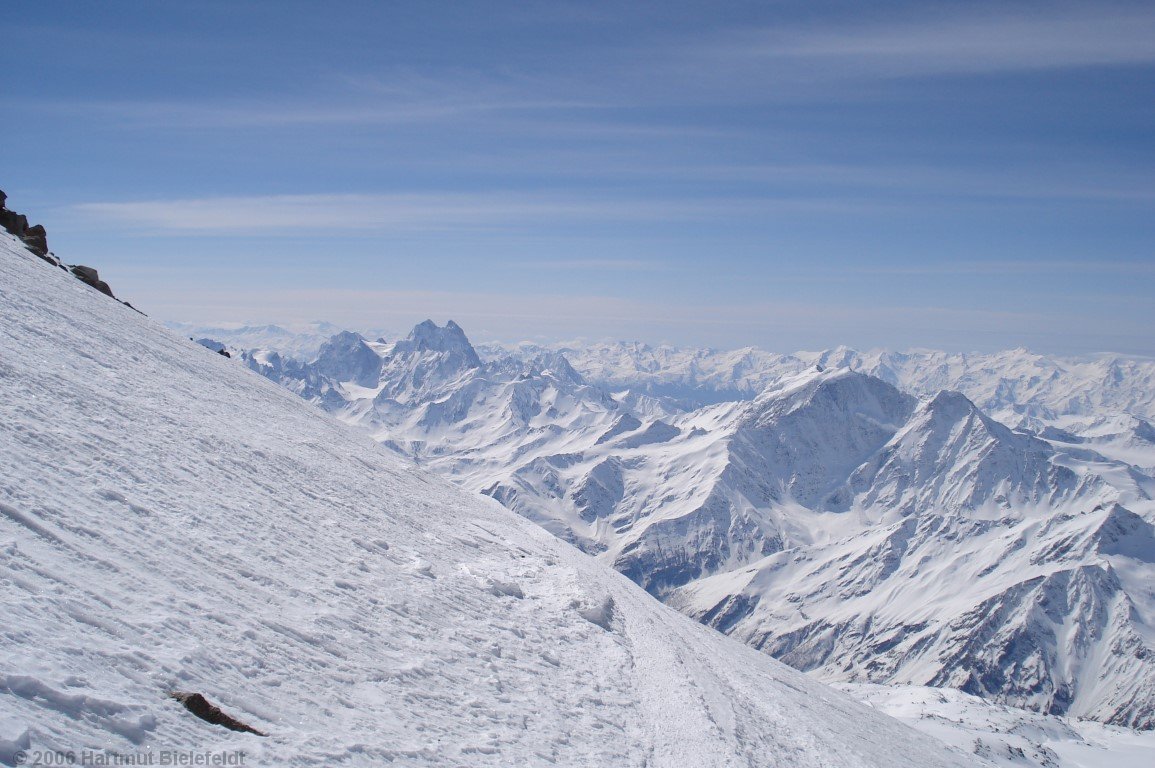 View from the traverse to Ushba