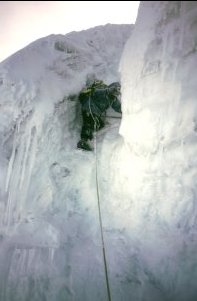 Descending at the big crevasse