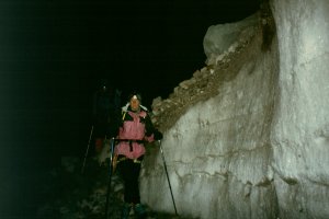 Soon the descent from the glacier is over