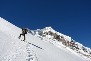 on the glacier at Ishinca