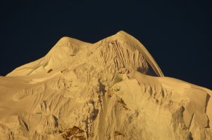 Chopicalqui summit in the evening light