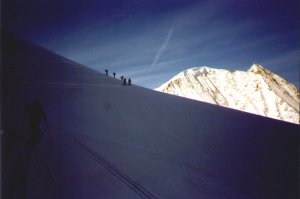 Aufstieg vor dem Mont Blanc de Cheilon