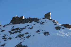 Blick zurück zu den Gipfelfelsen