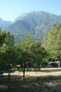 Der Mont Emilius vom Campingplatz bei Aosta gesehen