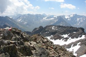 Blick nach Süden in die Stubaier Alpen