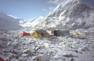 Snowy base camp