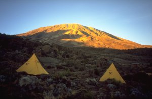 Evening in the camp, with view to Kibo