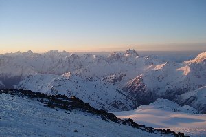 view to Ushba, at six in the morning