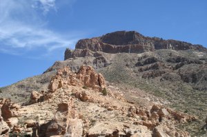 Guajara; oben das Band mit dem Aufstiegsweg