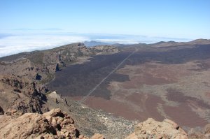 Eindrucksvoller Blick aufs 1798er Lavafeld und die Strae