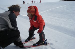 Pfänder, Dez. 2012. Die ersten Meter auf Ski.