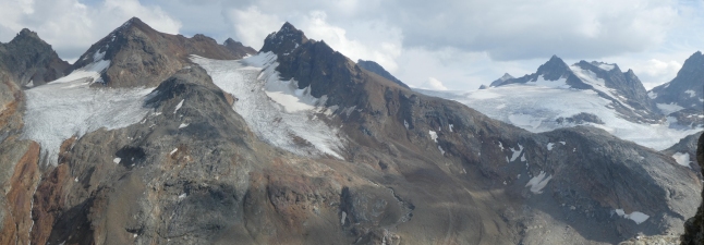 Schattenspitze, Schneeglocke, Silvrettahorn, Rotfluh; Silvrettapass