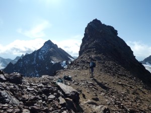 Am Grat; der Felsknopf nennt sich ´Knoten´