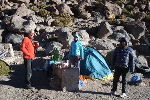 Lagerplatz am Cerro Colorado: Abendessen