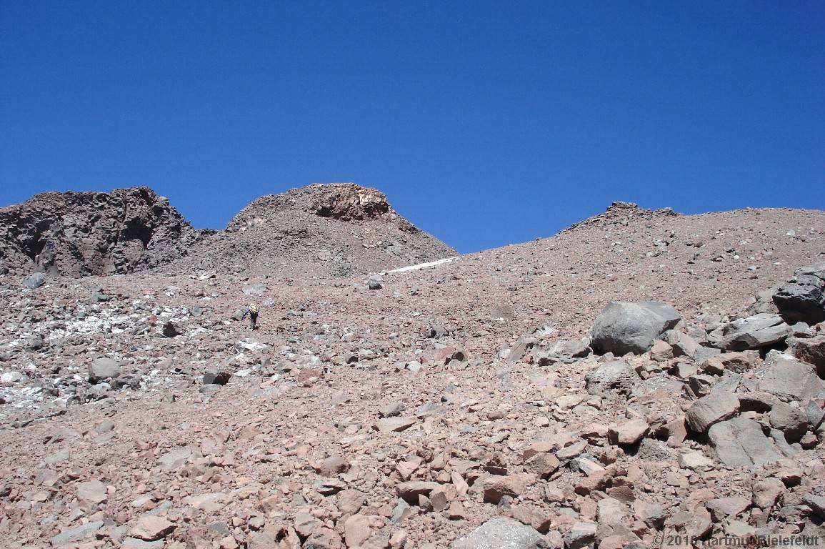 Der Gipfel ist in der Mitte