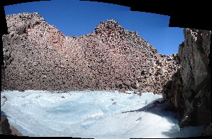 At the shore of the crater lake