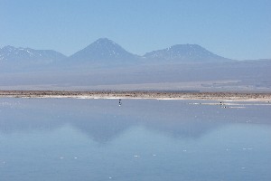 a small Laguna with Sairecábur, Licancábur, Juriques