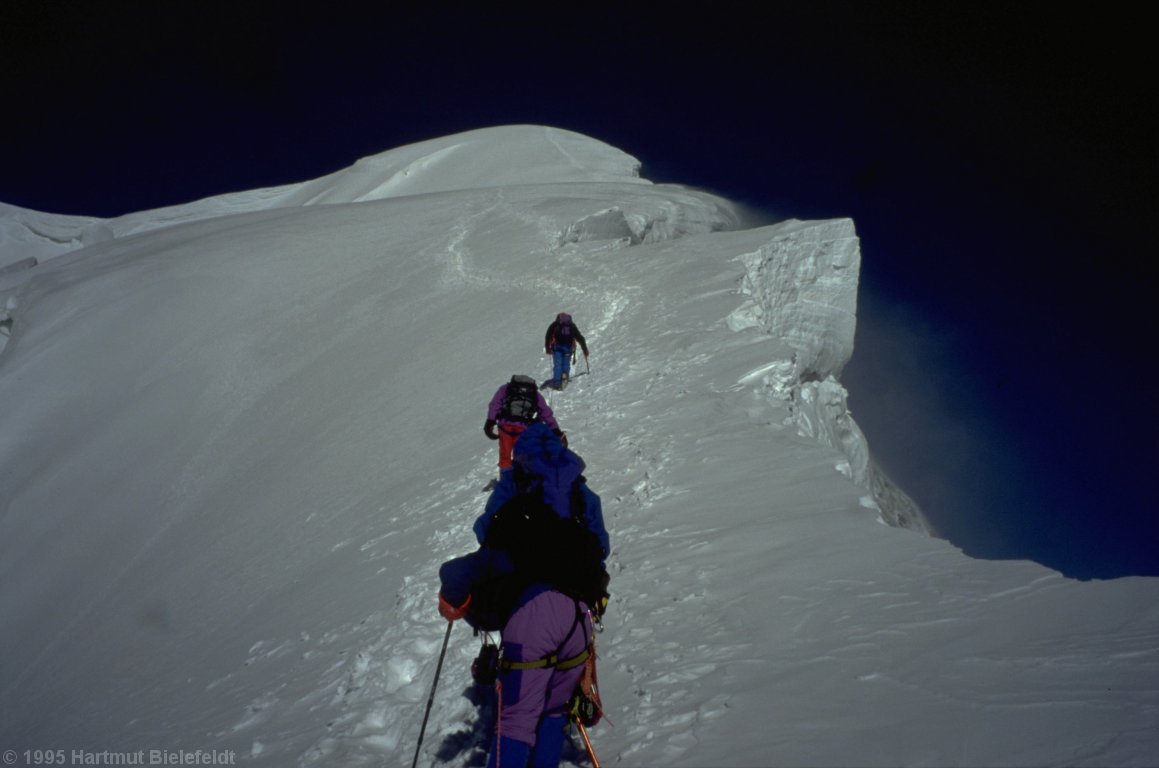 acclimatisation trip to the north summit of Peak Chapaev