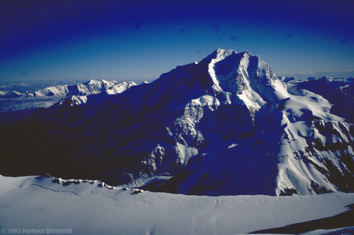 Am Morgen des Gipfeltags haben wir strahlendes Wetter.
