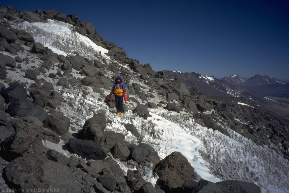 rough volcanic rock is typical here