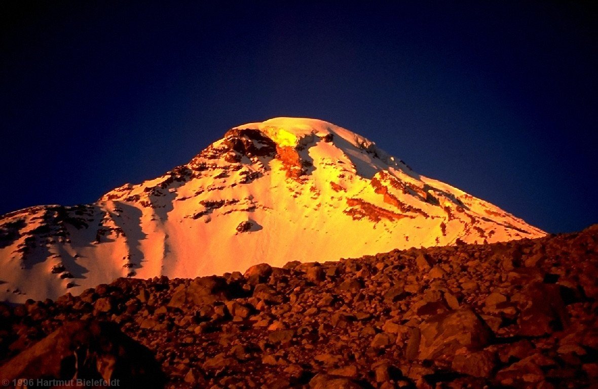 Abends an unserem Lagerplatz auf 5005 m.