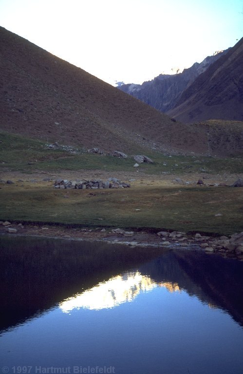 Am Lago Horcones sieht man den Aconcagua zum ersten Mal.