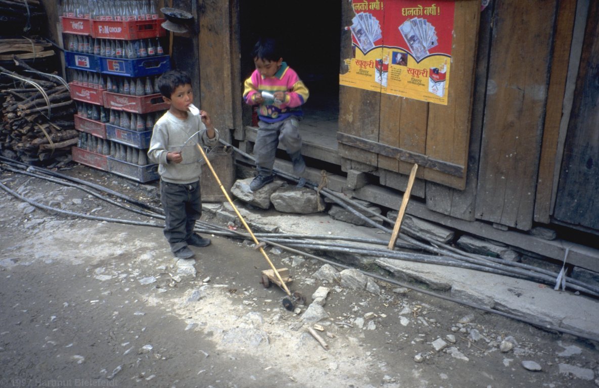 The small ones are maybe training for their later job - driving trucks in the border area