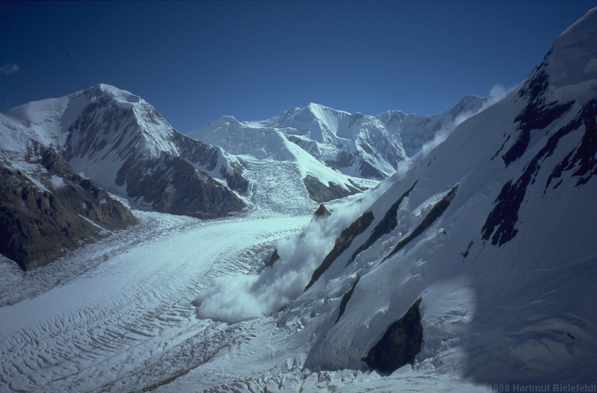 While elsewhere avalanches are rumbling, we are safe on the ridge.