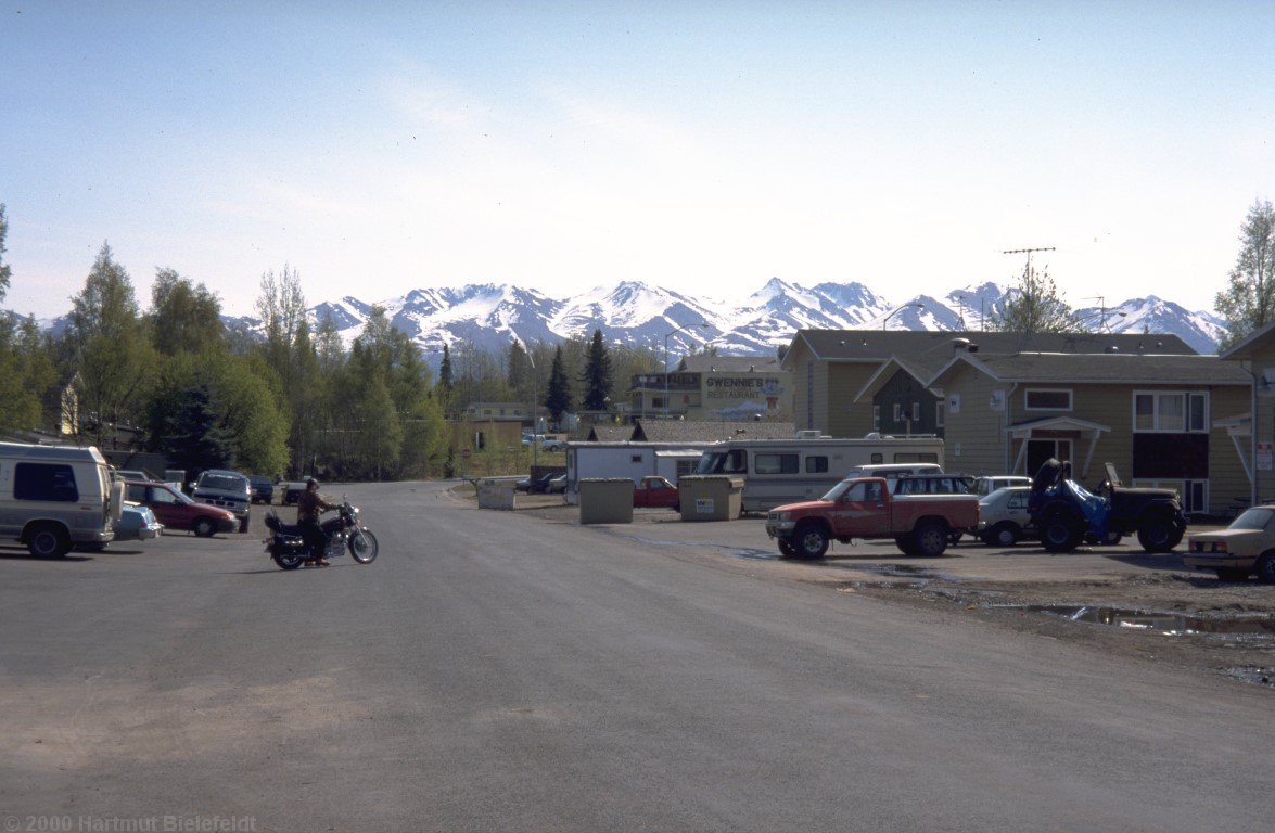 Anchorage is very close to the snow-covered mountains