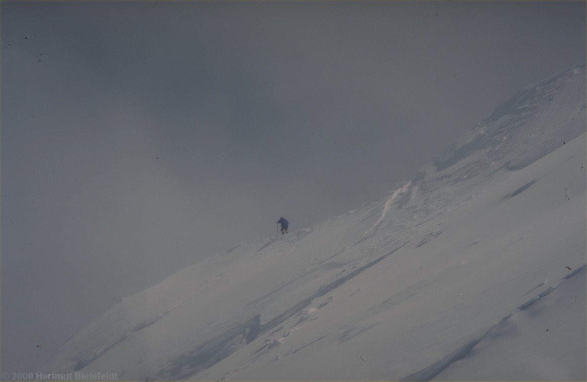 Claudia on the summit ridge