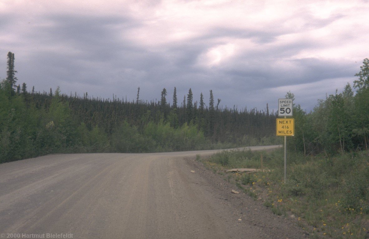 Zurück am südlichen Ende des Dalton Highway, Blick zurück