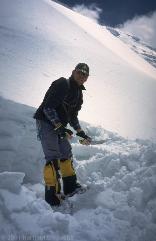 Now we have to dig a tent platform.