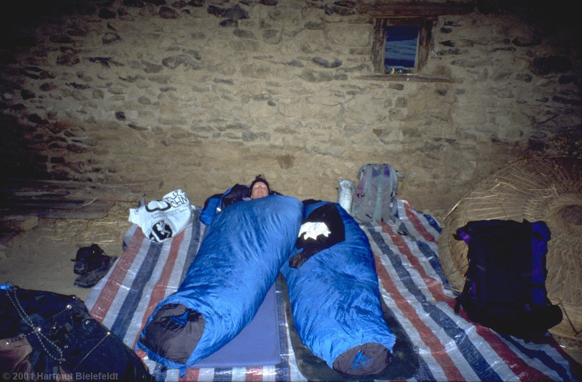 In Liuba we spend the night on the loft, the air is much better than in the living room.