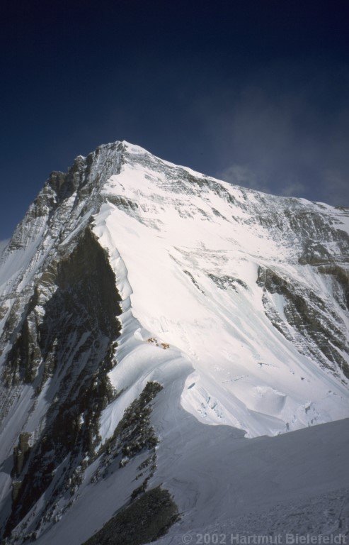 Blick zurück auf Lager 1 und Changtse.