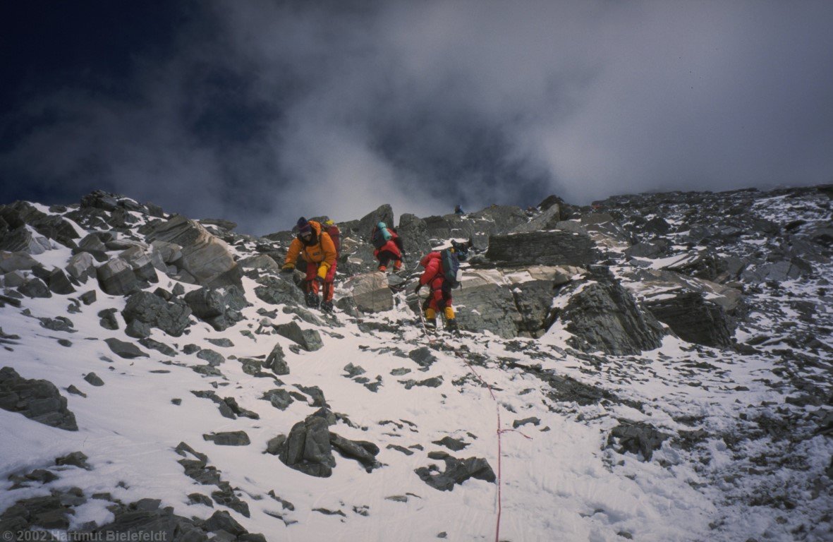 We go on, because our tent is standing further up