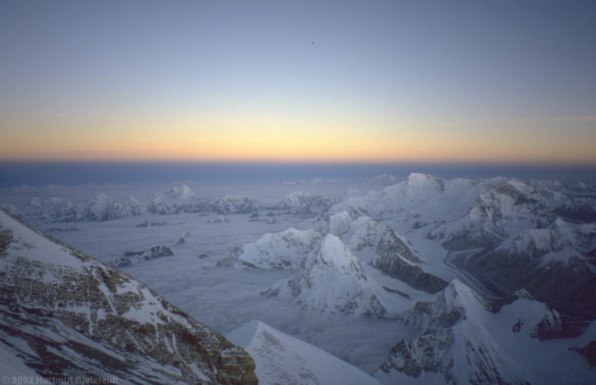 The summits are still in the darkness