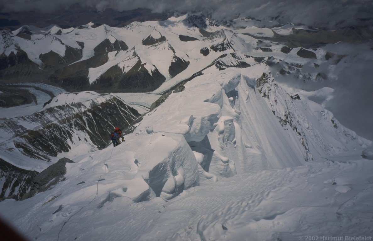 Impressive cornices above the east face