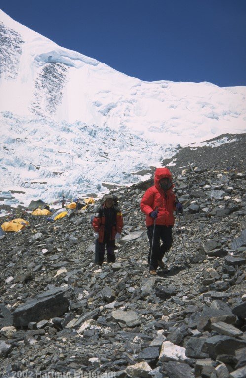 Several days later we go down from ABC towards basecamp