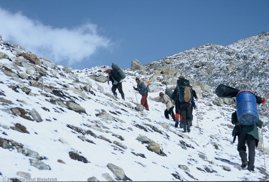 Porters on the way to base camp