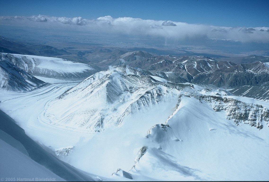 Blick nach Tibet vom höchsten Punkt aus